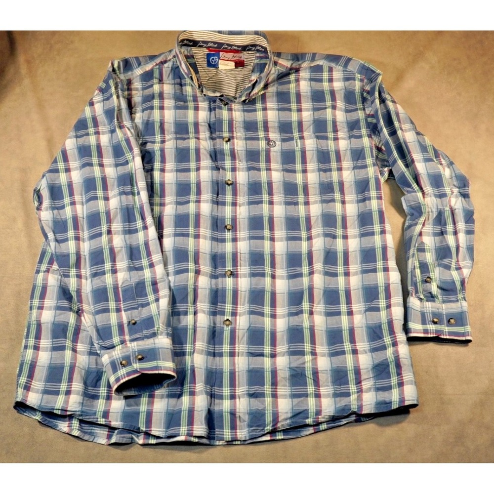 Wrangler‎ George Strait Shirt Mens XXL Western Button Down Plaid Long Sleeve